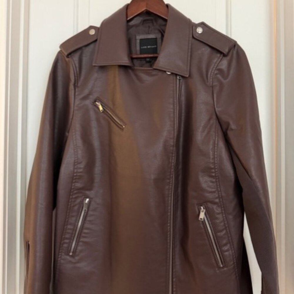 Lane Bryant Faux Leather Moto Jacket • Plum • NWT • Plus Size